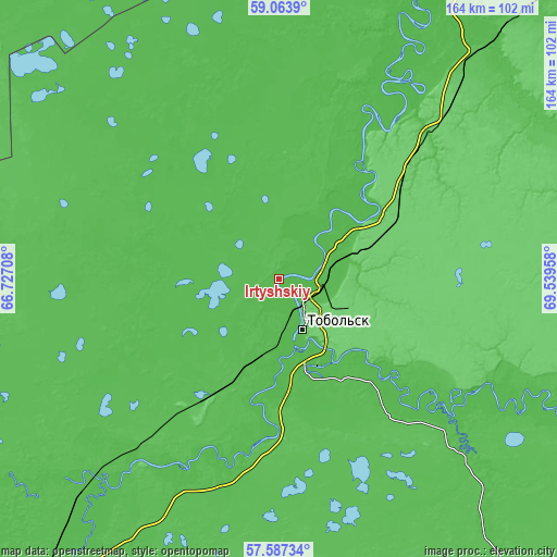 Topographic map of Irtyshskiy