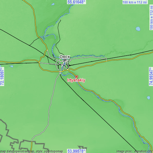 Topographic map of Irtyshskiy