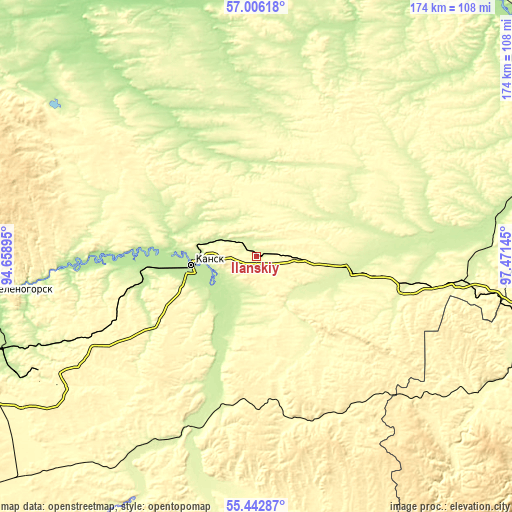 Topographic map of Ilanskiy