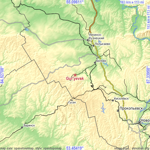 Topographic map of Gur’yevsk