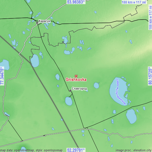 Topographic map of Grishkovka