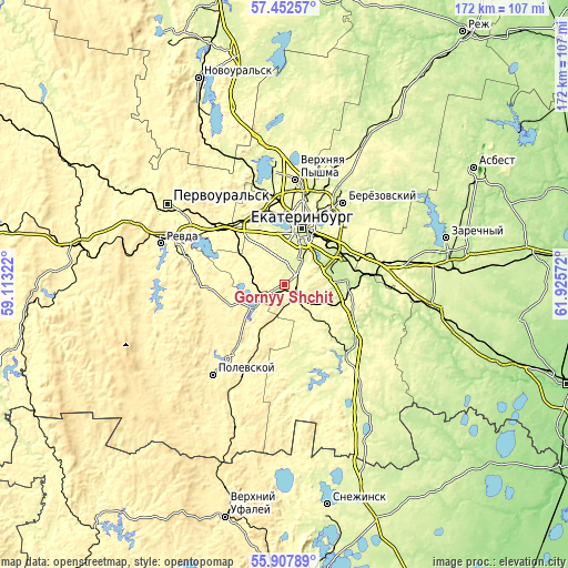 Topographic map of Gornyy Shchit