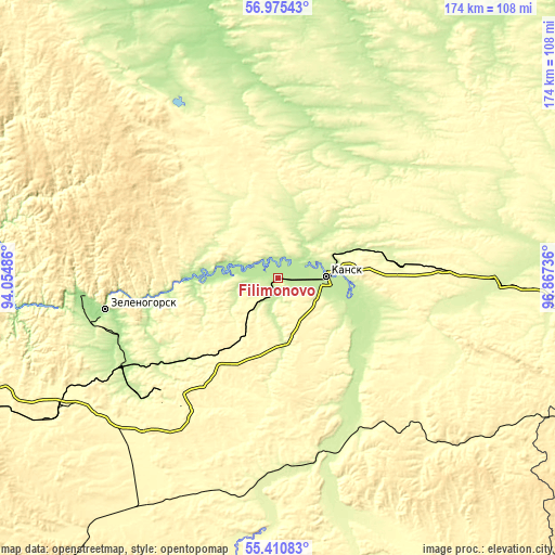 Topographic map of Filimonovo