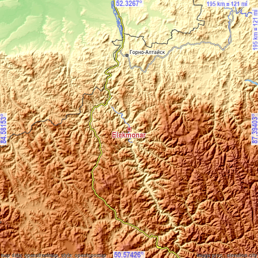 Topographic map of Elekmonar
