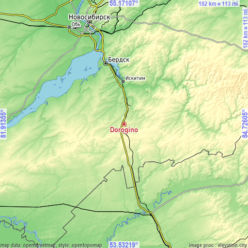 Topographic map of Dorogino