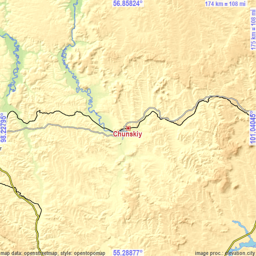 Topographic map of Chunskiy