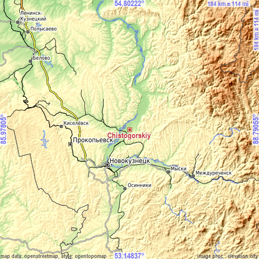 Topographic map of Chistogorskiy