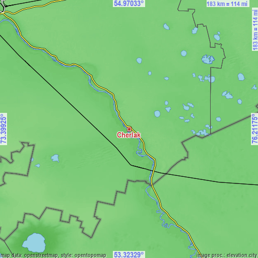 Topographic map of Cherlak