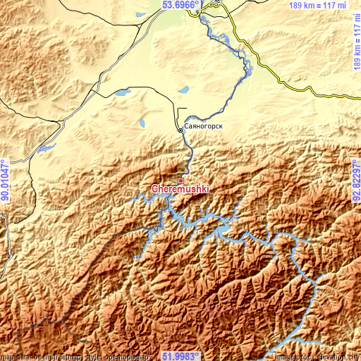 Topographic map of Cherëmushki