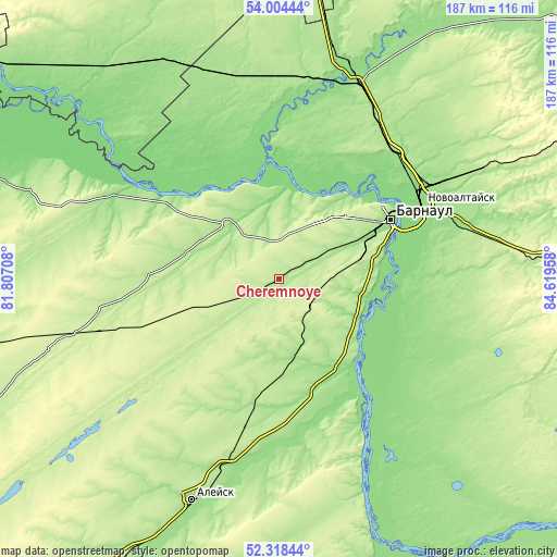 Topographic map of Cheremnoye