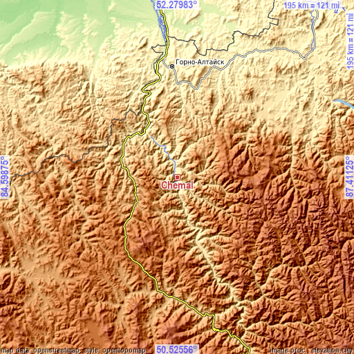 Topographic map of Chemal