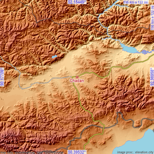 Topographic map of Chadan