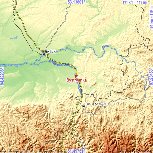 Topographic map of Bystryanka