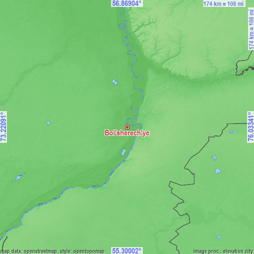 Topographic map of Bol’sherech’ye