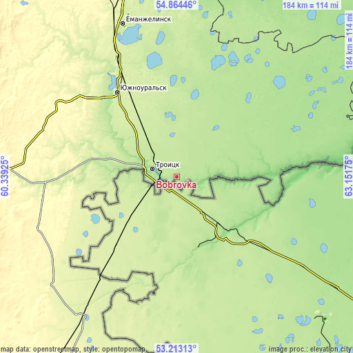 Topographic map of Bobrovka