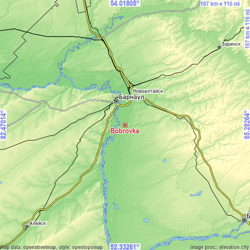 Topographic map of Bobrovka