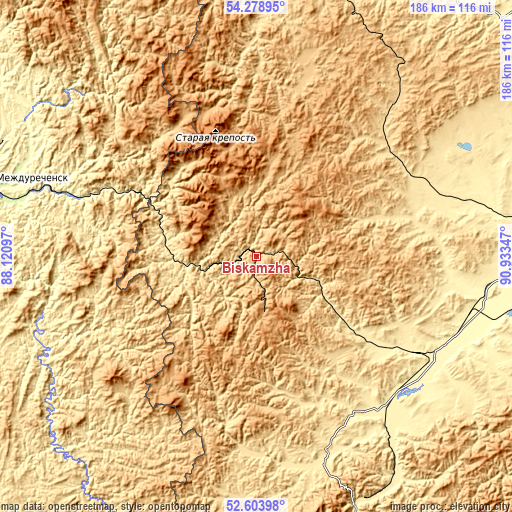 Topographic map of Biskamzha