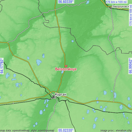 Topographic map of Belozërskoye