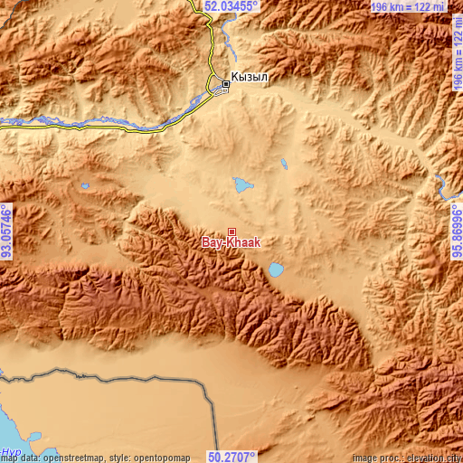 Topographic map of Bay-Khaak