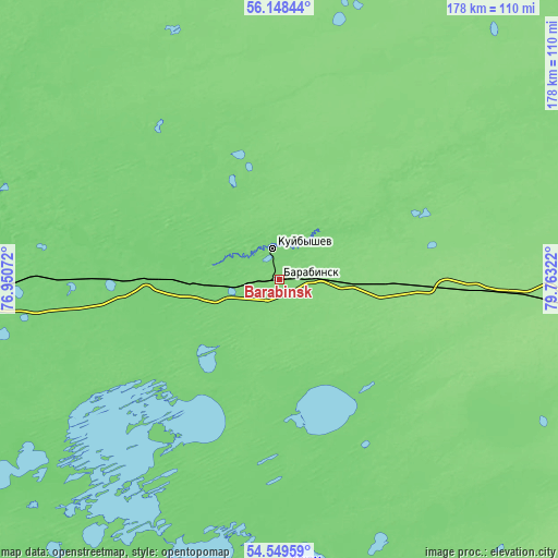 Topographic map of Barabinsk