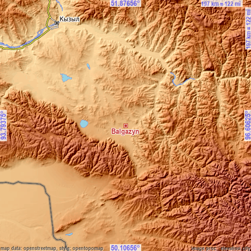 Topographic map of Balgazyn