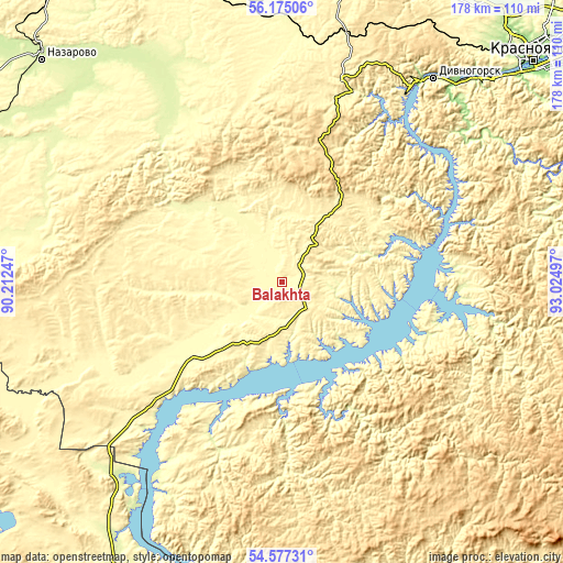 Topographic map of Balakhta