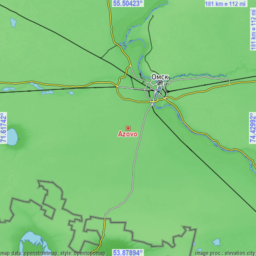 Topographic map of Azovo