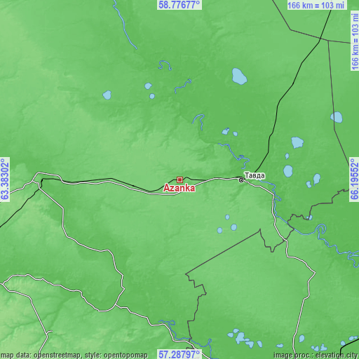 Topographic map of Azanka