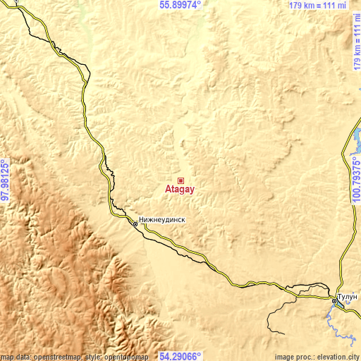 Topographic map of Atagay