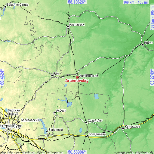 Topographic map of Artëmovskiy