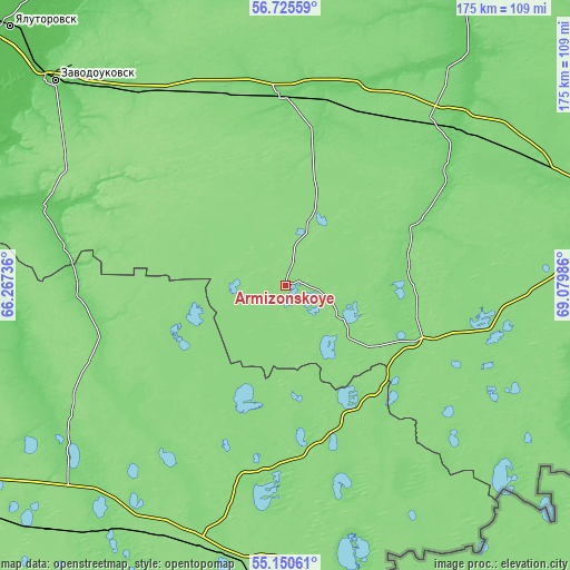 Topographic map of Armizonskoye