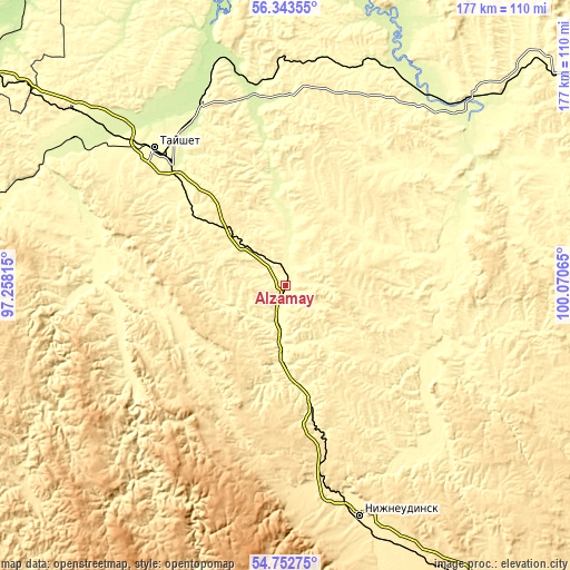 Topographic map of Alzamay