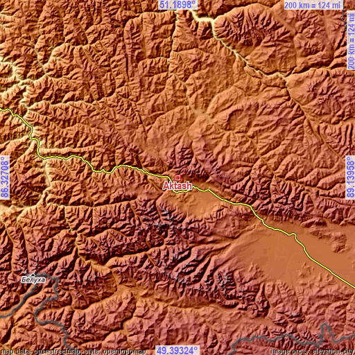 Topographic map of Aktash