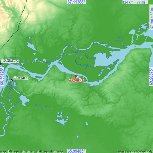 Topographic map of Aksarka