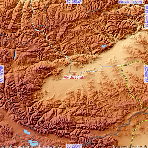 Topographic map of Ak-Dovurak