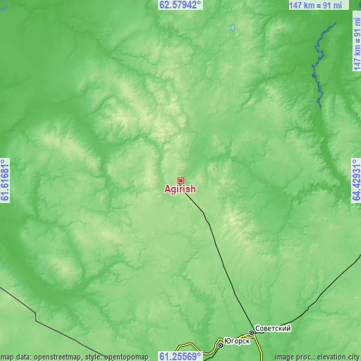 Topographic map of Agirish