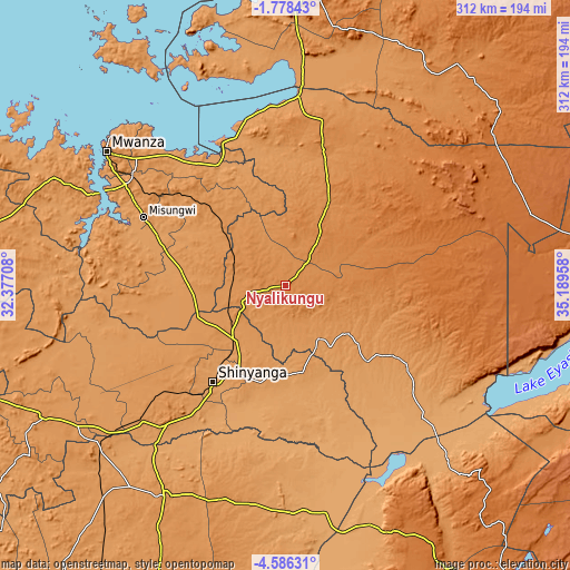 Topographic map of Nyalikungu