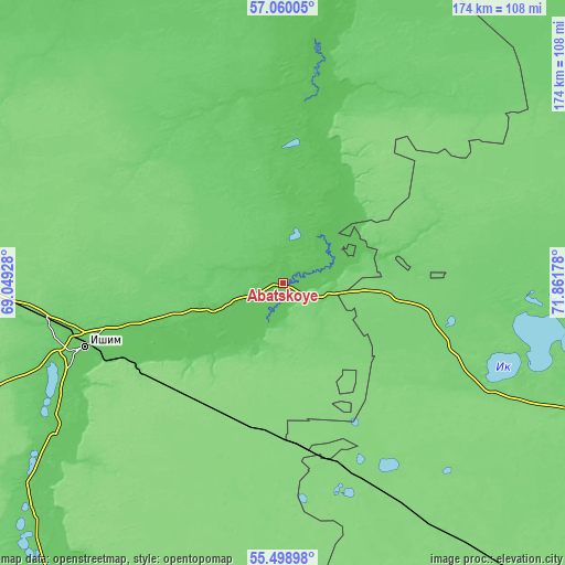 Topographic map of Abatskoye