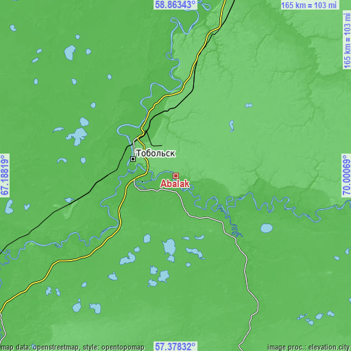 Topographic map of Abalak