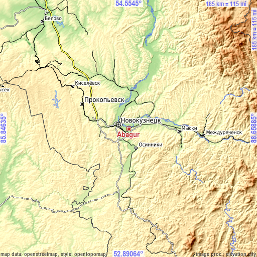 Topographic map of Abagur
