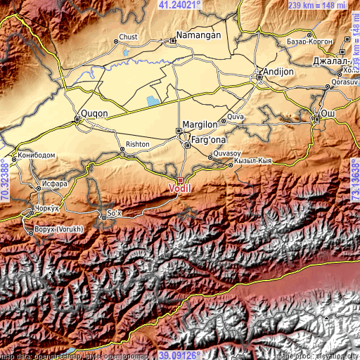 Topographic map of Vodil