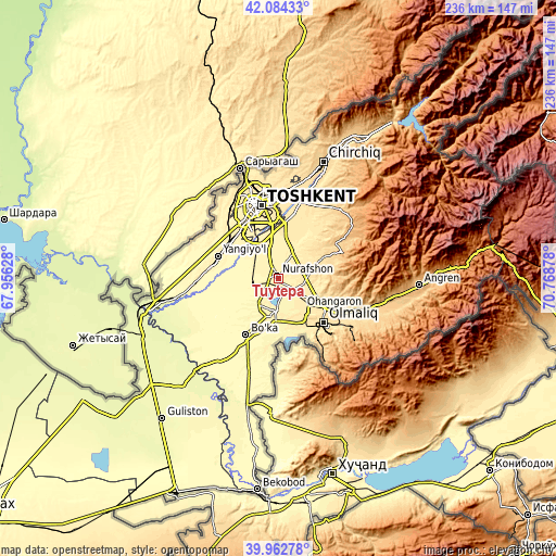 Topographic map of Tŭytepa