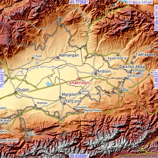 Topographic map of Shahrixon