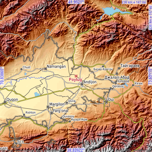 Topographic map of Poytug‘
