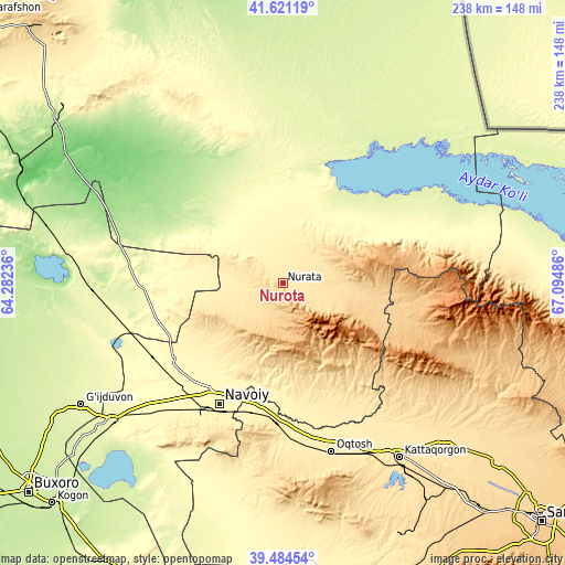 Topographic map of Nurota