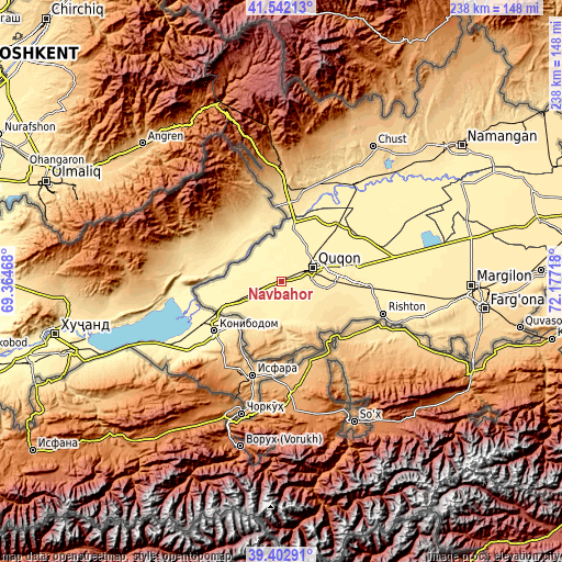 Topographic map of Navbahor