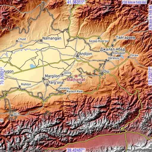 Topographic map of Marhamat