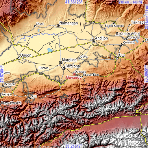 Topographic map of Quvasoy