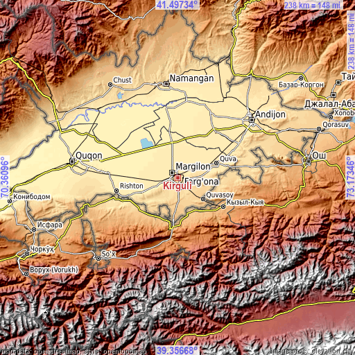 Topographic map of Kirguli