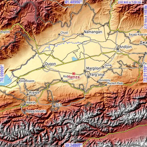 Topographic map of Hamza